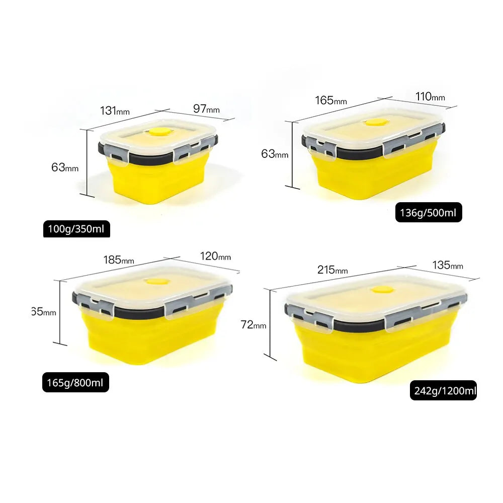 Silicone Food Storage Collapsible Containers for Kitchen, Bento Lunches and Leftovers (4-PCS)