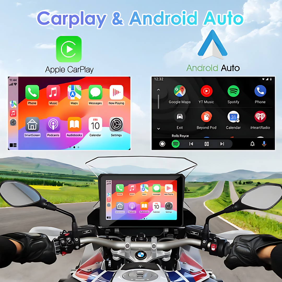 Motorcycle CarPlay Touchscreen Device - Wireless Connectivity, HD IPS Screen, Waterproof Design