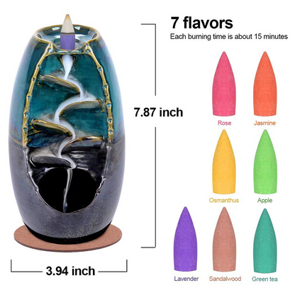 Mountain Incense Holder + FREE 7 Authentic Cones of Natural Fragrances