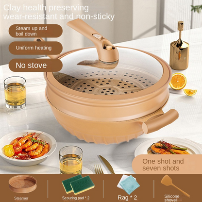 Multifunctional Clay Frying Pan - Less Oil & Healthy Cooking