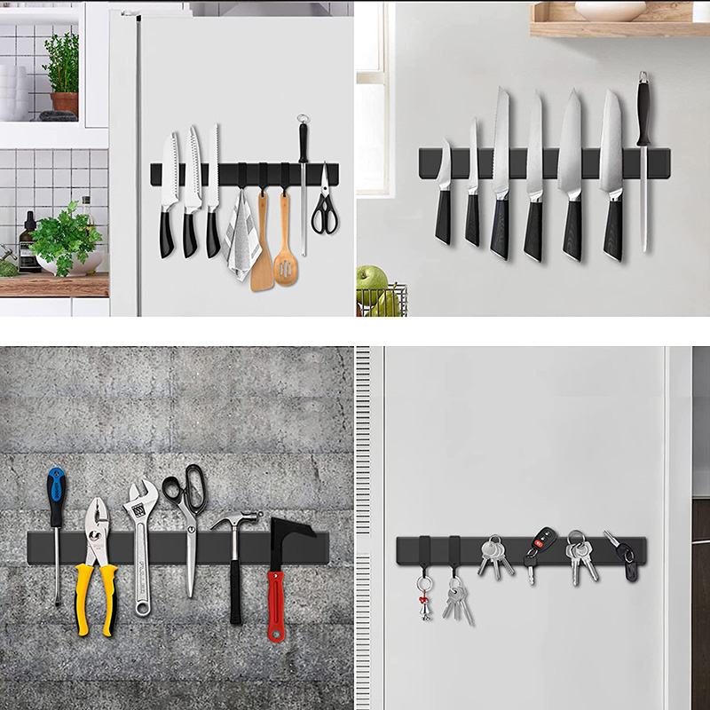 Magnetic No Drill Knife Holder - Wall Mount Magnet Strip