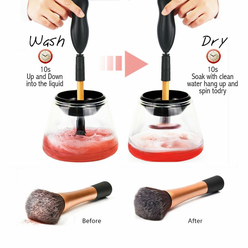 Electric Brush Cleaning Dryer Set - Makeup Brush Cleaner Includes Collar Stand Kit