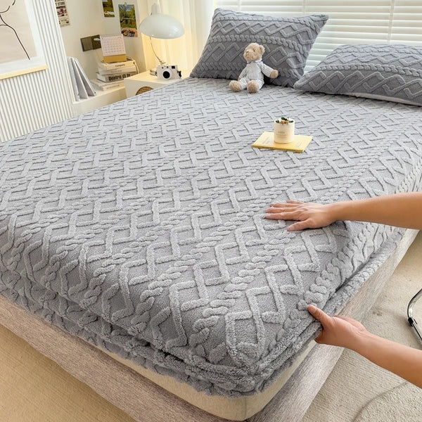 Thick Plush Fitted Mattress Cover Sheet - Soft & Easy to Make
