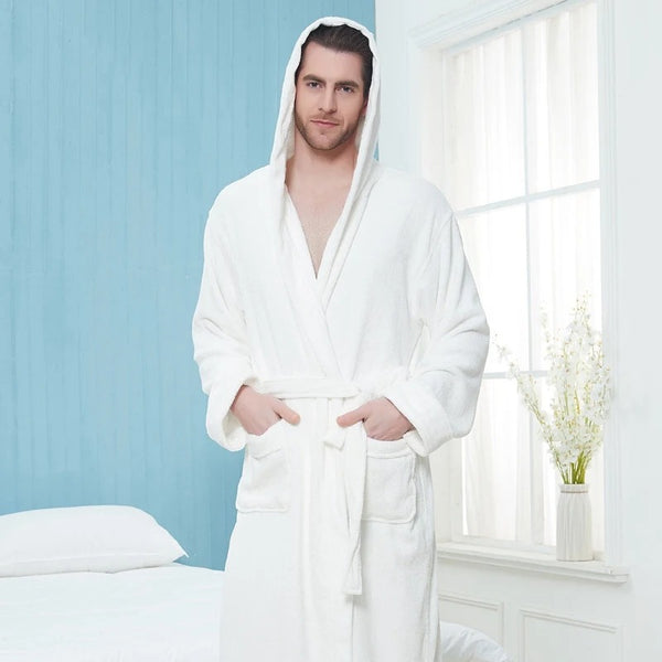 Men's Premium Hooded Bathrobe with adjustable Belt