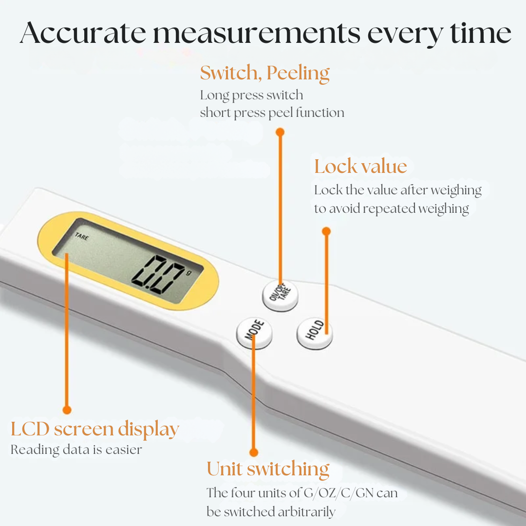 Compact Digital Spoon Scale - Simplifies Cooking and Baking