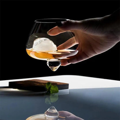 Belly Whiskey and Beer Glass - Rotating Tumbler for Cocktails, Wine and other Drinks