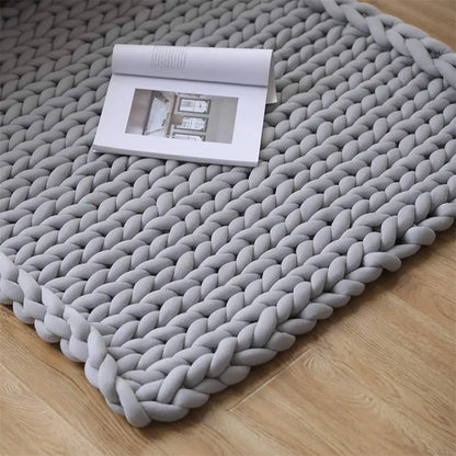 Chunky Knit Throw Handmade Weighted Blanket - SUPER COZY & CALMING BLANKET