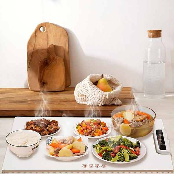 Silicone Food Warming Tray with Adjustable Temperature & Foldable Design - Keep your food warm