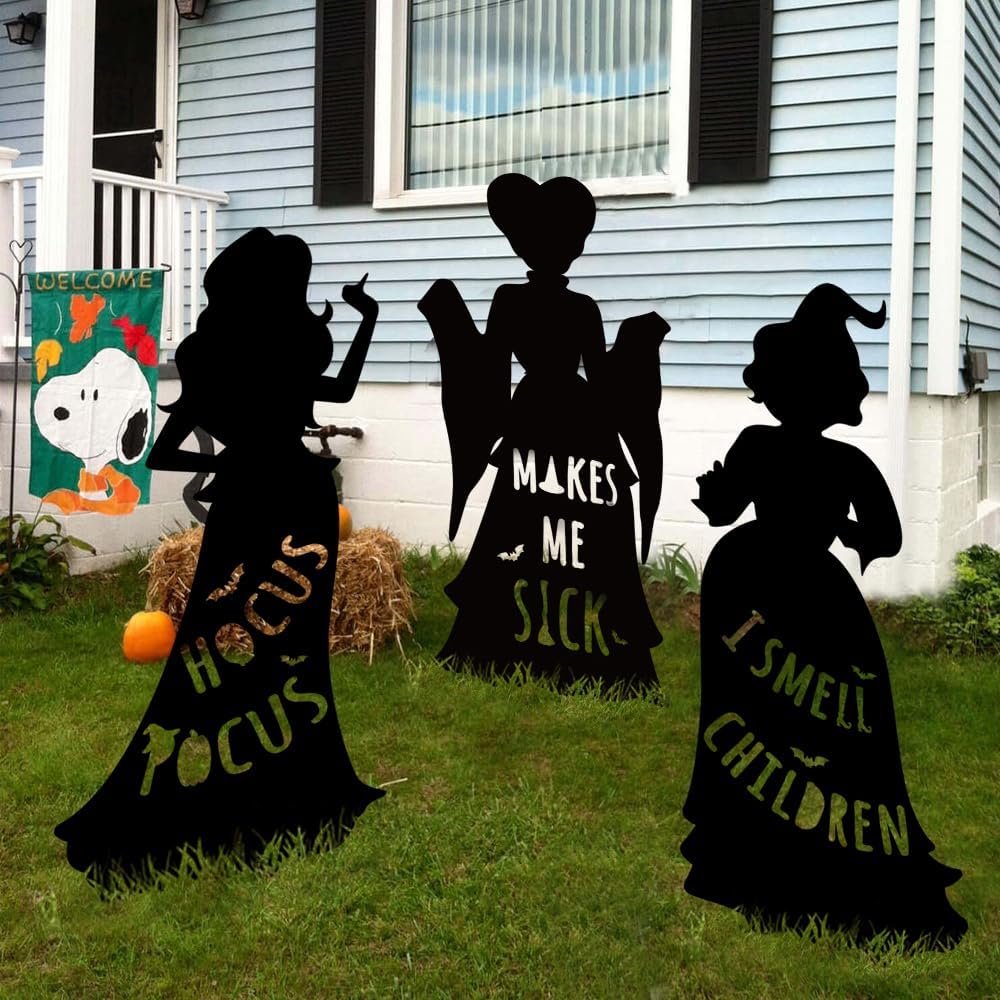 Hocus Pocus Witch Sisters Halloween Yard Decor (3-PCS)