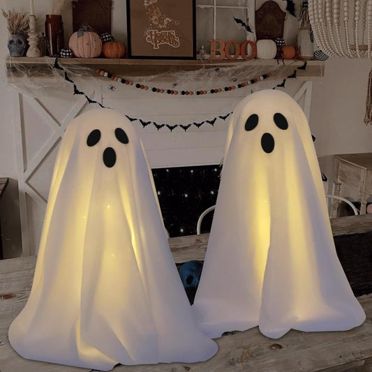 SPOOKY GHOST HALLOWEEN DECOR - STRING LIGHTS BATTERY OPERATED