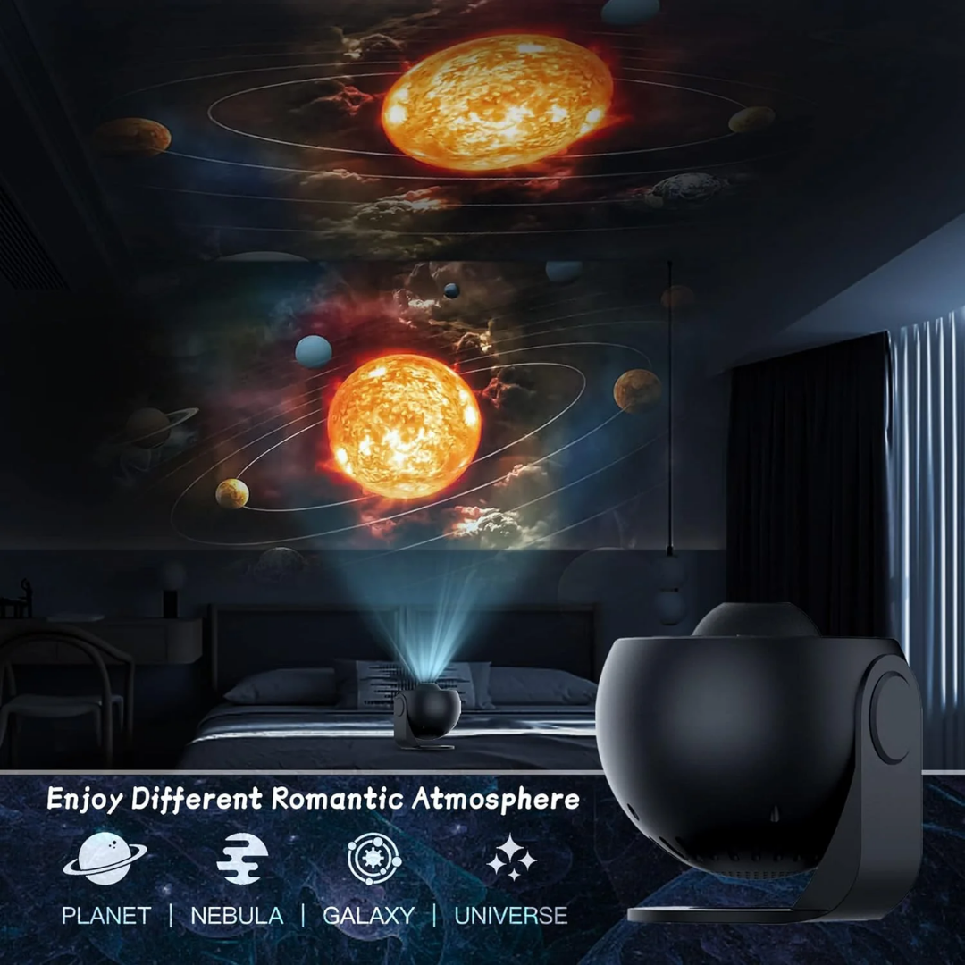 Planetarium Galaxy Projector - 360° rotation for full-room coverage