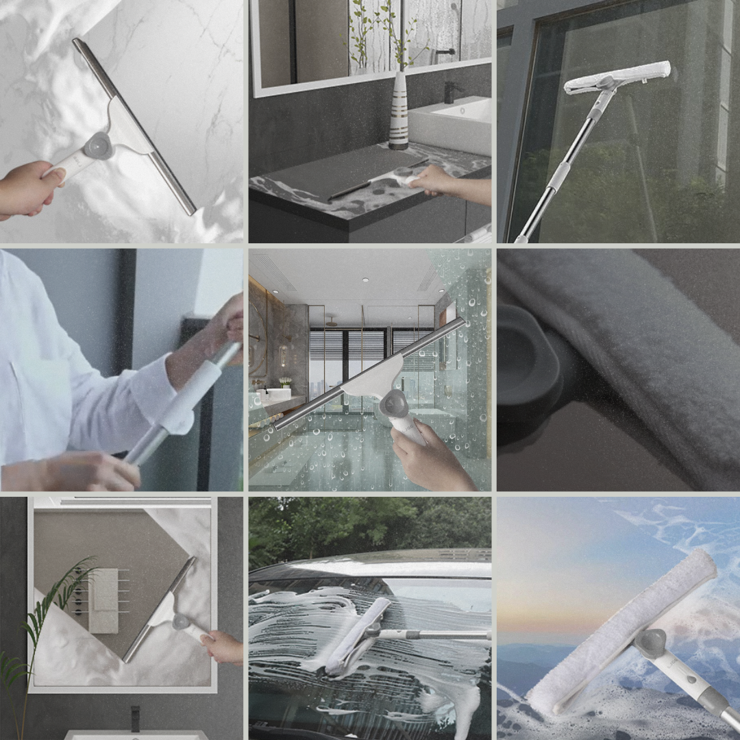 Multi-Functional Window Squeegee - Streak-Free Crystal Clear Results