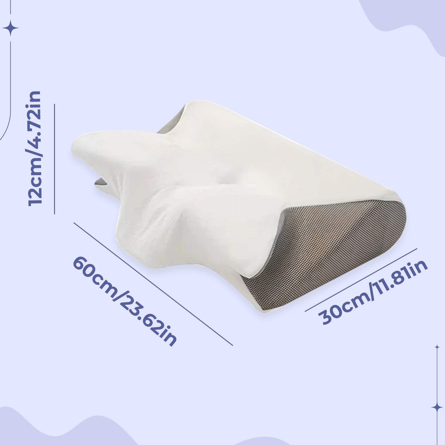 Memory Foam Neck Butterfly Shape Pillow with Armrests for Side & Back Sleepers