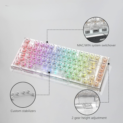 Transparent Mechanical Keyboard - Ultra-Quiet Typing Experience