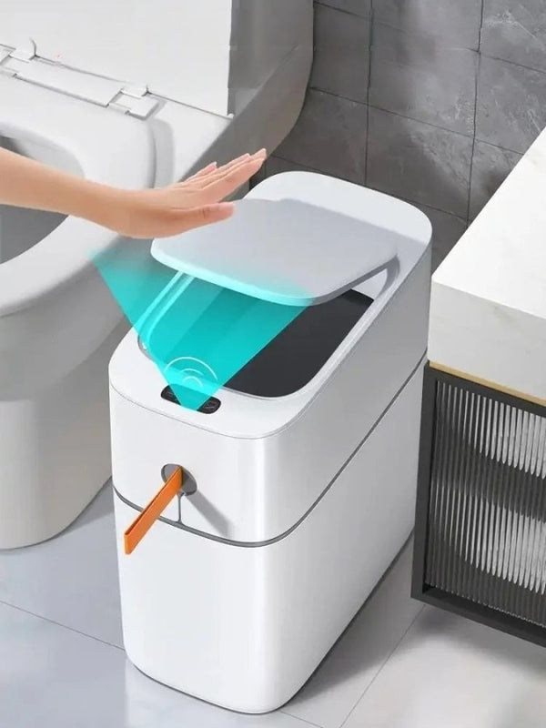Bathroom Trash Can - Convenience with Automatic Lid Opening