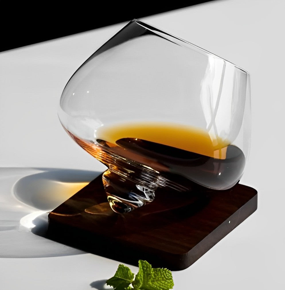 Belly Whiskey and Beer Glass - Rotating Tumbler for Cocktails, Wine and other Drinks