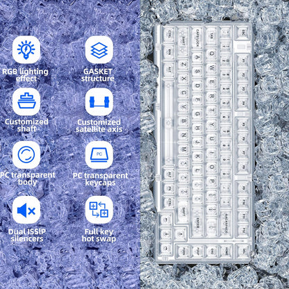 Transparent Mechanical Keyboard - Ultra-Quiet Typing Experience