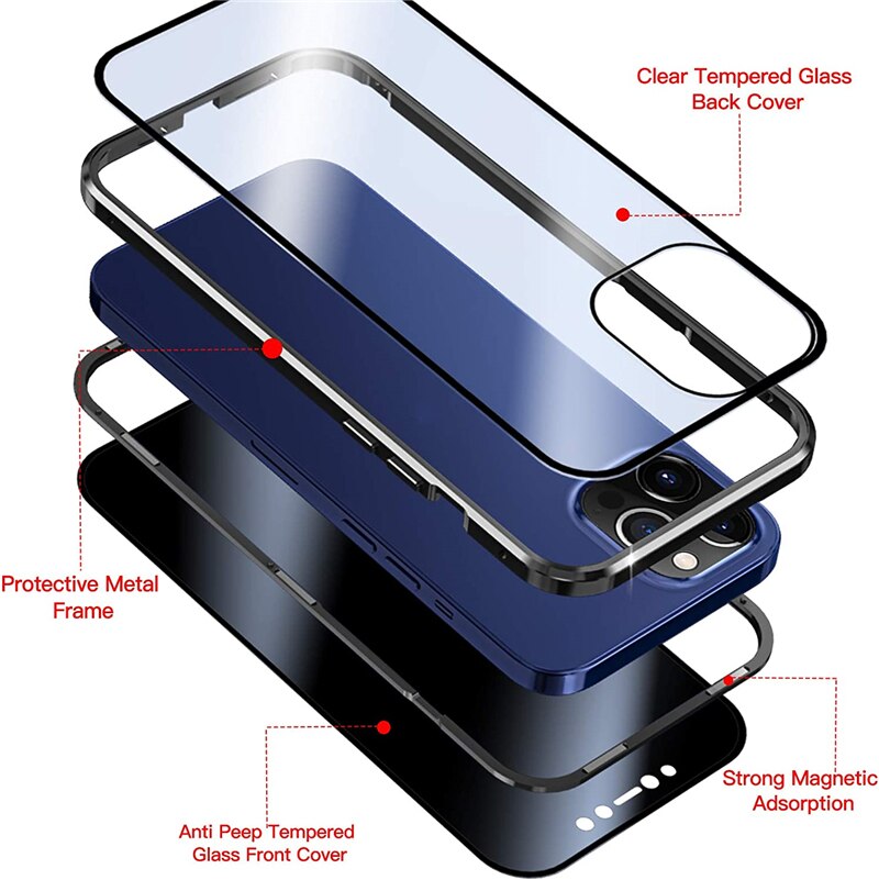 Anti-Spy Magnetic Protection Case for iPhone