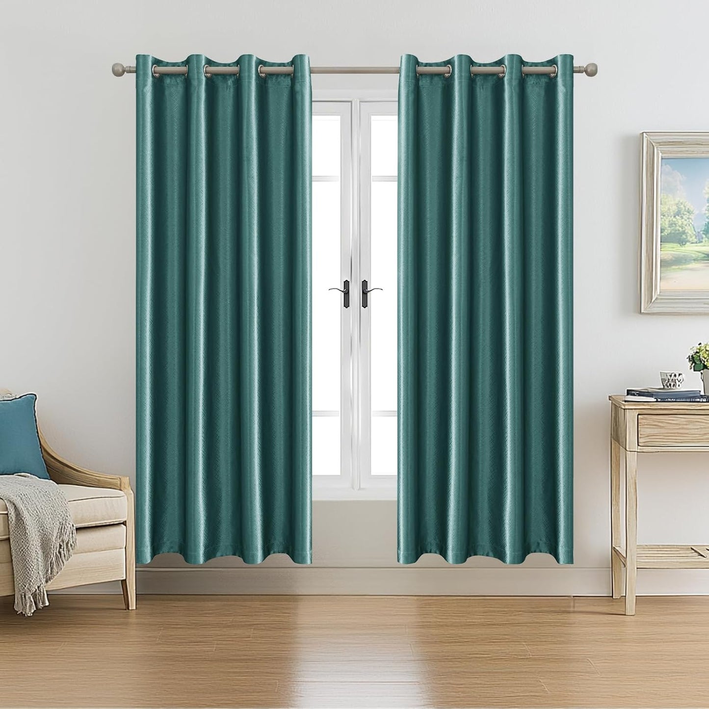 Thick Thermal Blackout Curtain Eyelet Ring Top Ready Made Pair Energy Saving