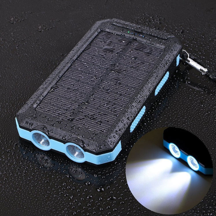 Waterproof Solar Power Bank - 10,000mAh External Battery