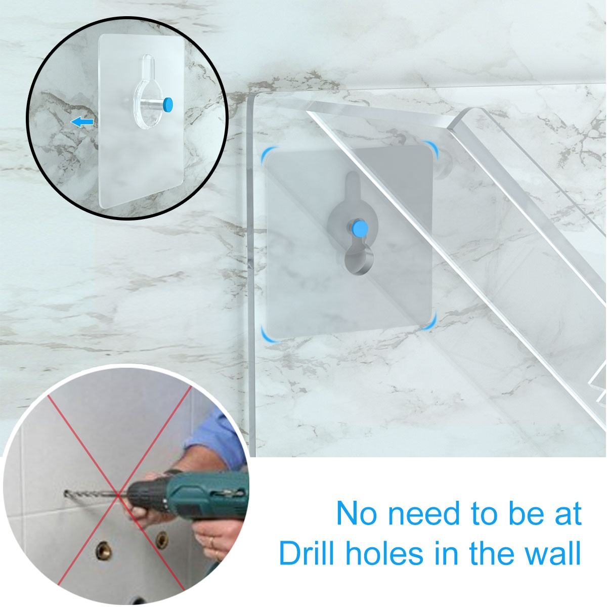 Acrylic Bathroom Organizer Caddy - Must Have No Drill Needed