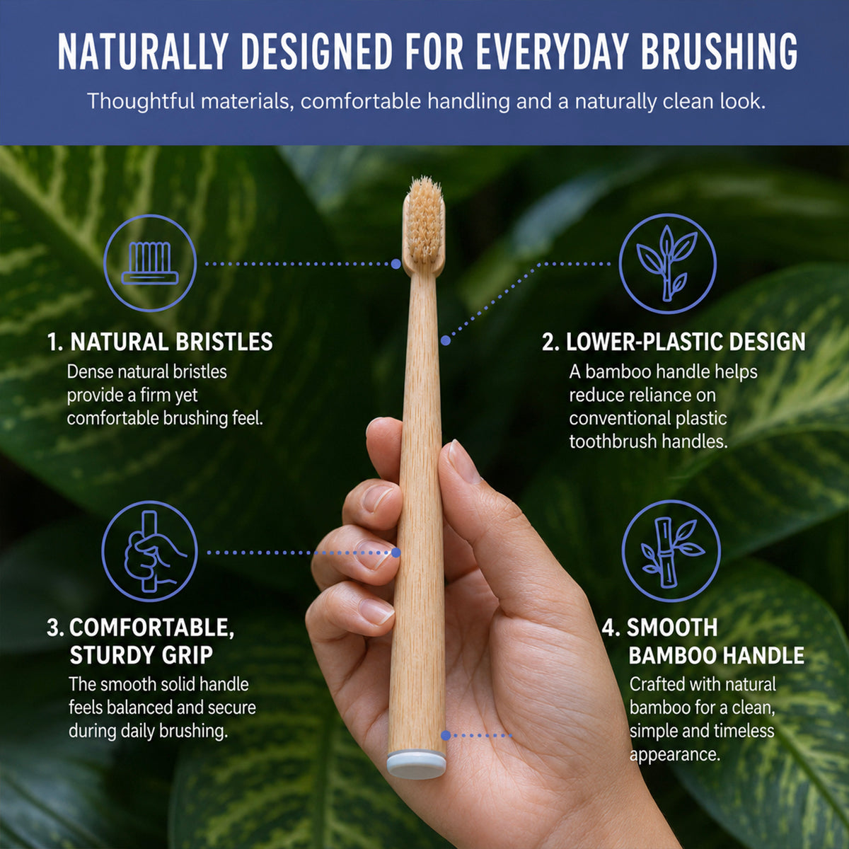 The Natural Brush - Boar & Bamboo Toothbrush