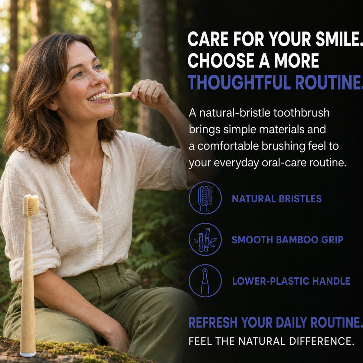 The Natural Brush - Boar & Bamboo Toothbrush