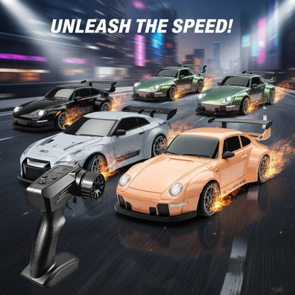 RC Drift Car – LED Lights, High-Speed 4WD & Drift Tires