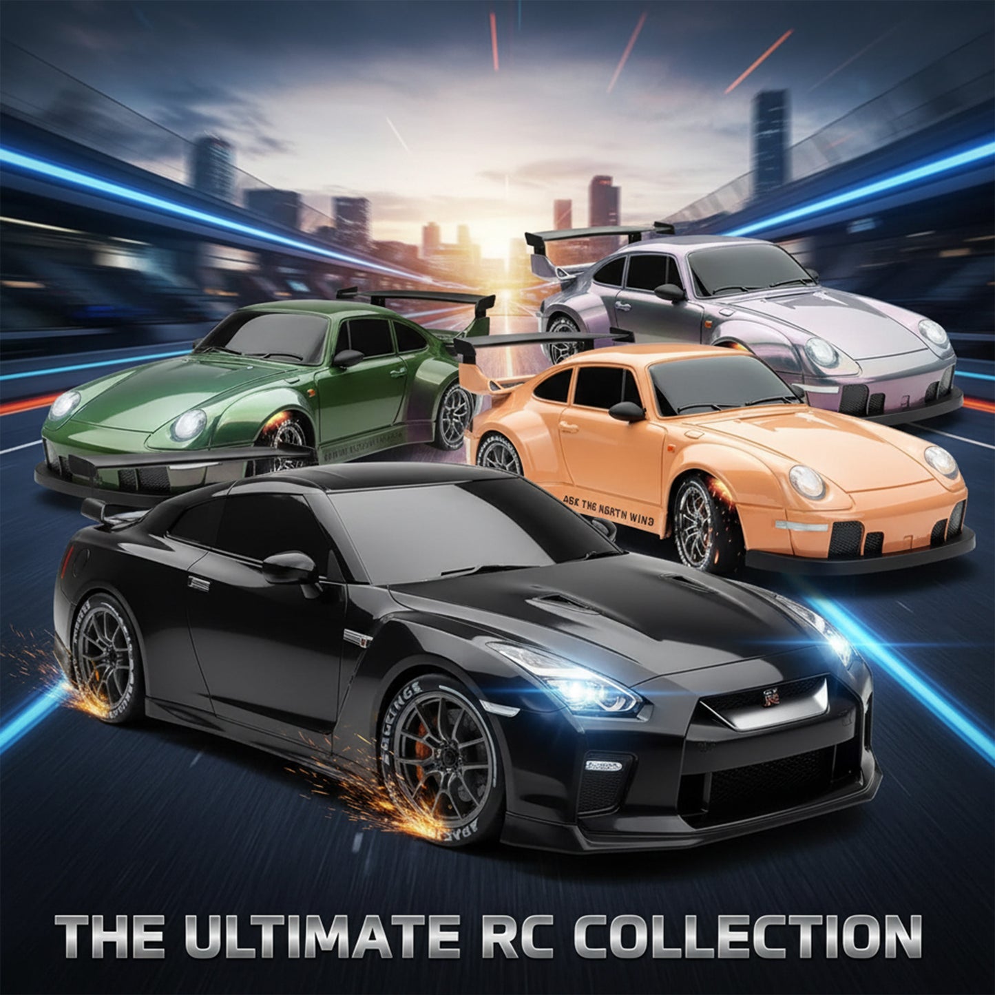 RC Drift Car – LED Lights, High-Speed 4WD & Drift Tires