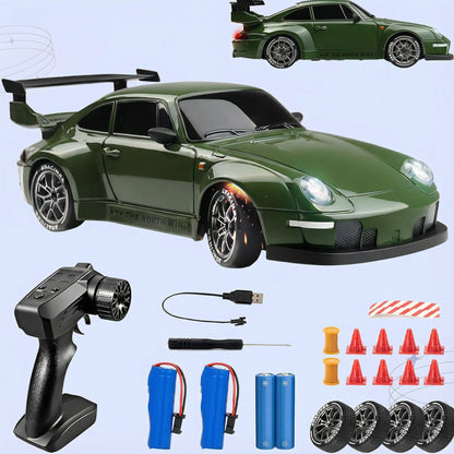 RC Drift Car – LED Lights, High-Speed 4WD & Drift Tires