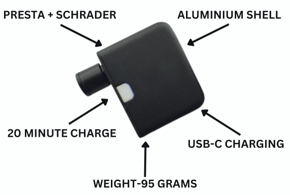 Mini Electric Bicycle Pump with Type-C Rechargeable Battery - Suitable for Schrader & Presta Valve