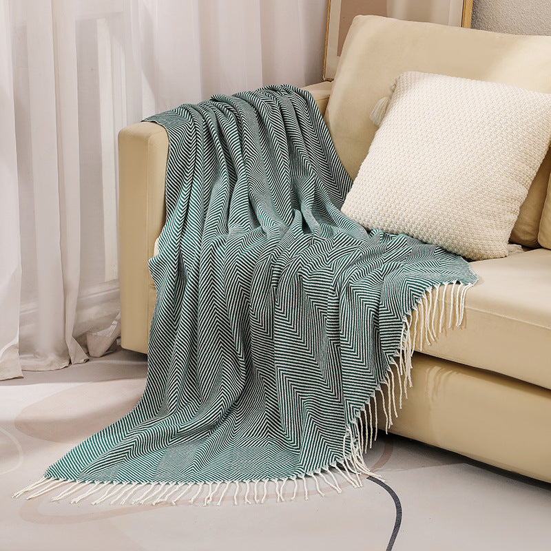 100% Cotton Luxury Herringbone Large Sofa Bed Throw Blanket Fringed ...