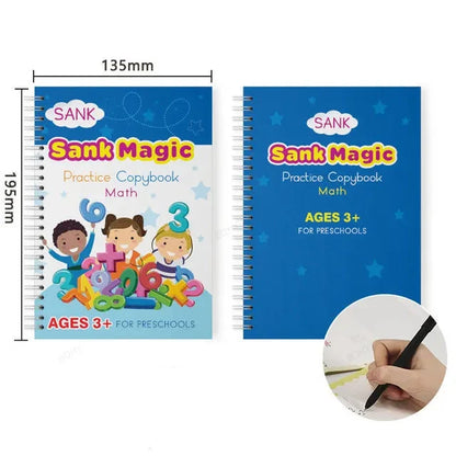 Kids Practice Magic Groove Writing Notebook Auto-Disappears in 10 Minutes