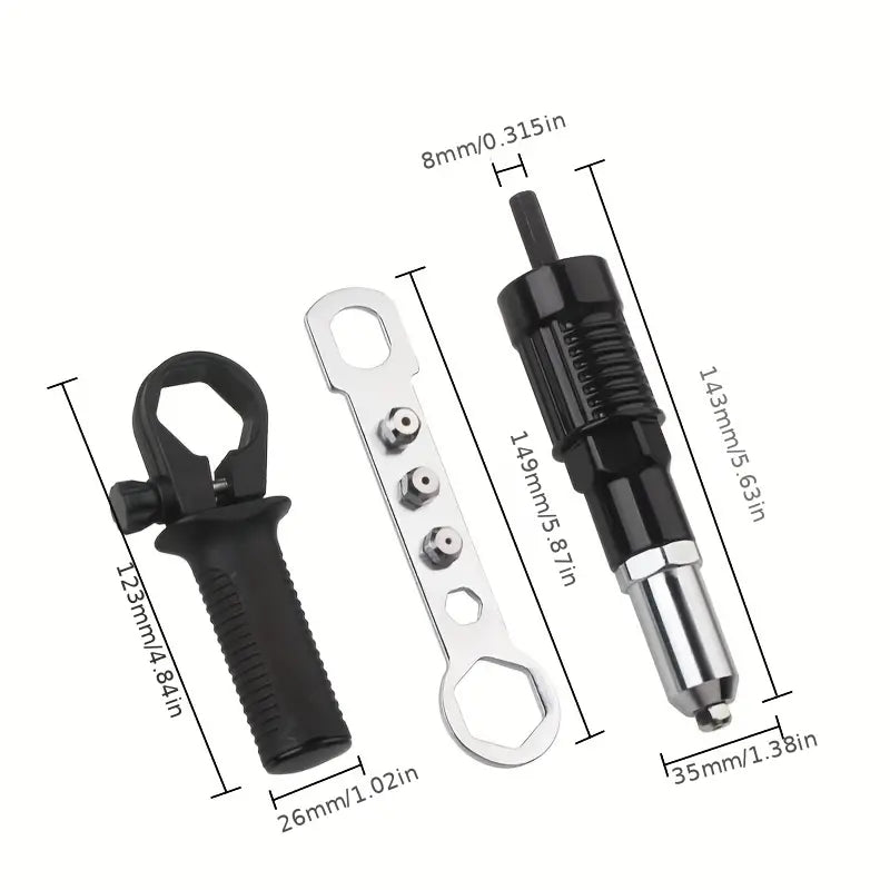 Cordless Rivet Tool for Drill - Ideal for Electrical Nut Riveting and Insertion