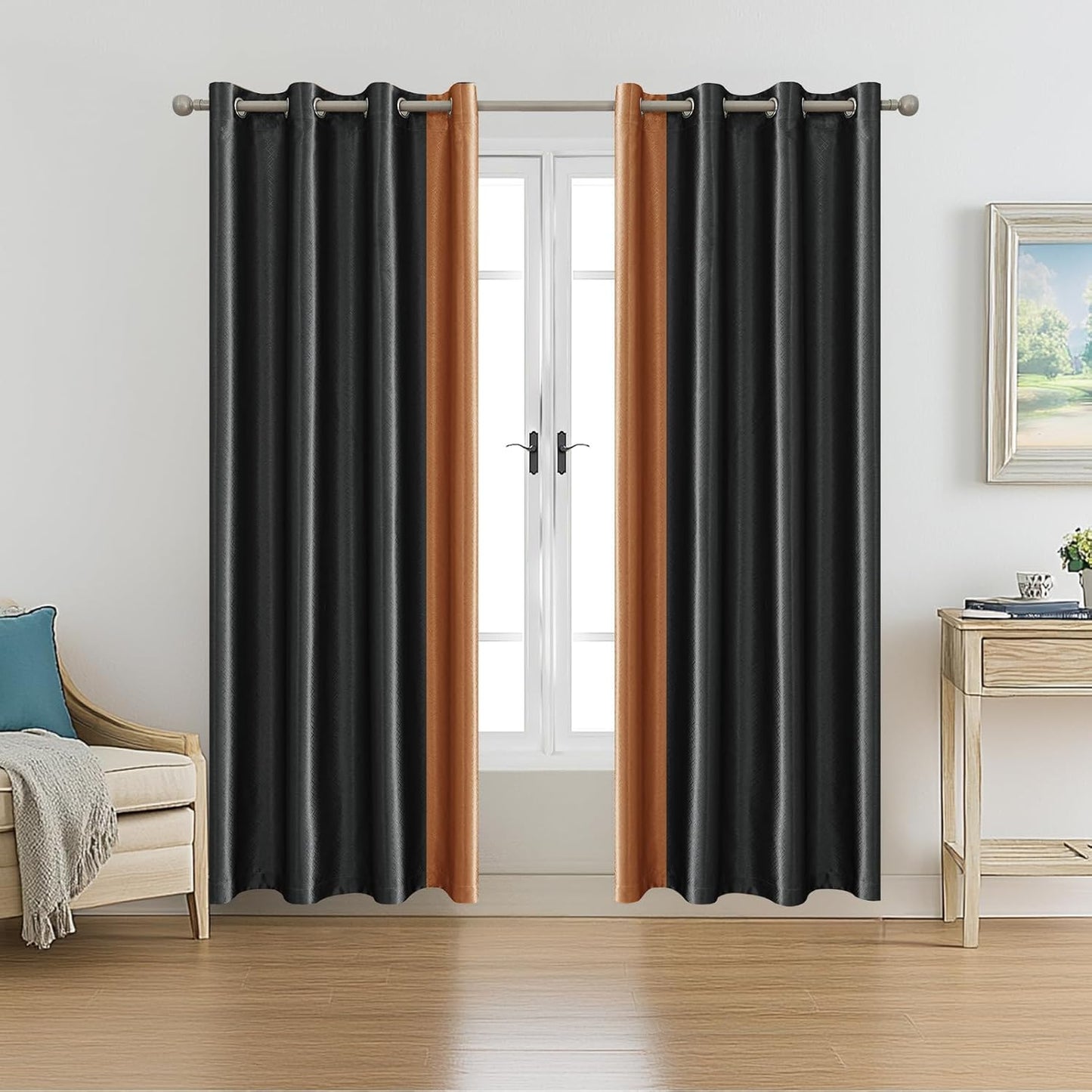 Thick Thermal Blackout Curtain Eyelet Ring Top Ready Made Pair Energy Saving