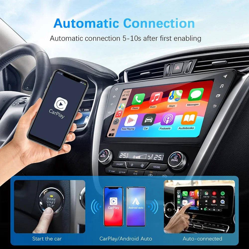 Wireless CarPlay & Android Auto Adapter - Enjoy streaming Netflix, Spotify, & Youtube