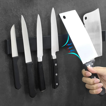 Magnetic No Drill Knife Holder - Wall Mount Magnet Strip