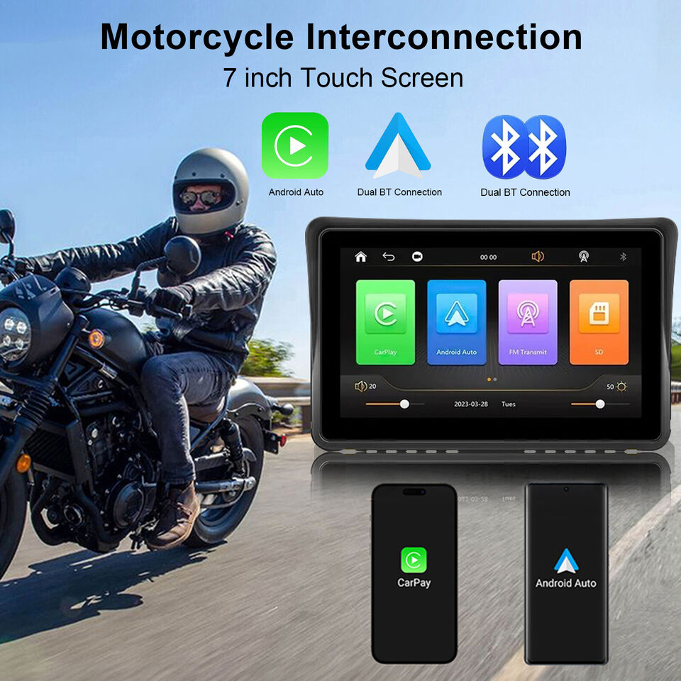 Motorcycle CarPlay Touchscreen Device - Wireless Connectivity, HD IPS Screen, Waterproof Design