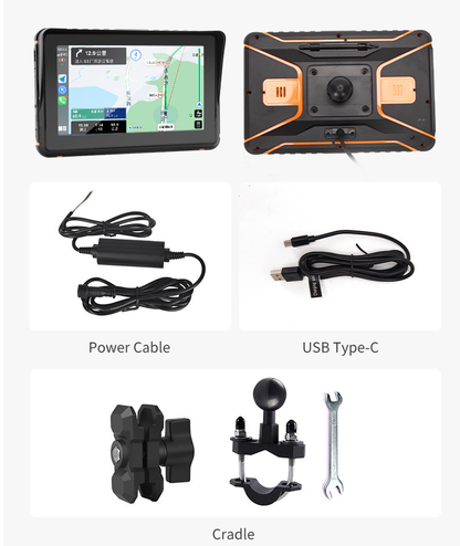 Motorcycle CarPlay Touchscreen Device - Wireless Connectivity, HD IPS Screen, Waterproof Design