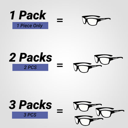 Men's Polarised Sports Sunglasses for Fishing – Pack of 2 + Free Eye Strainer Strap