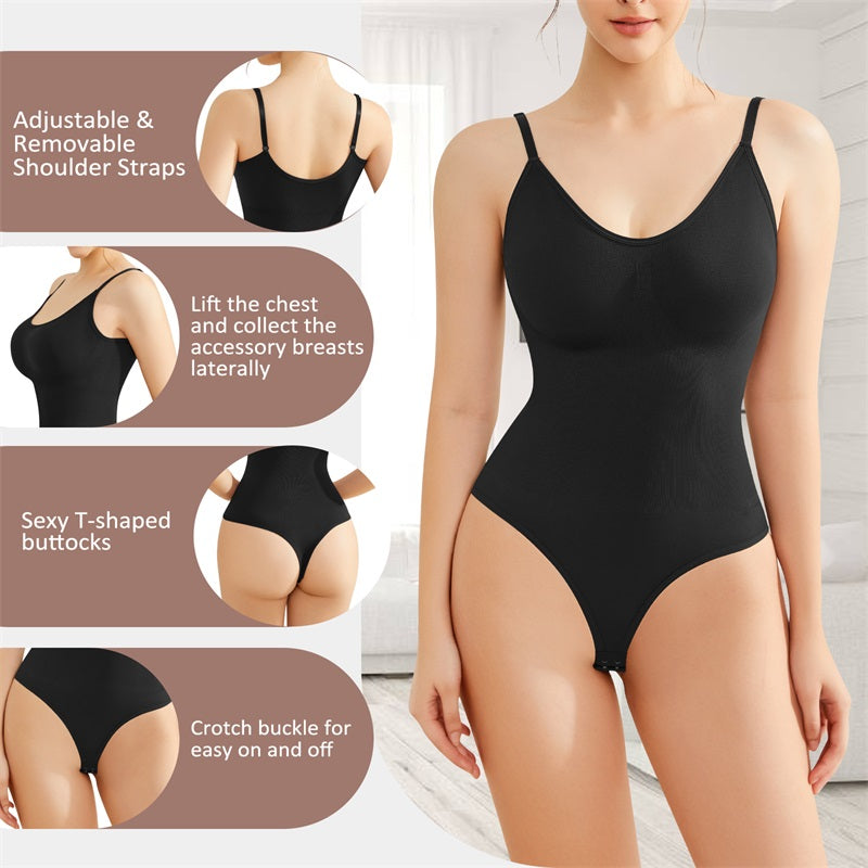 Backless Shapewear For Women Tummy Control Seamless Bodysuit Mesh Built-in  Bra Faja Body Shaper With U Plunge S-3xl, Beige