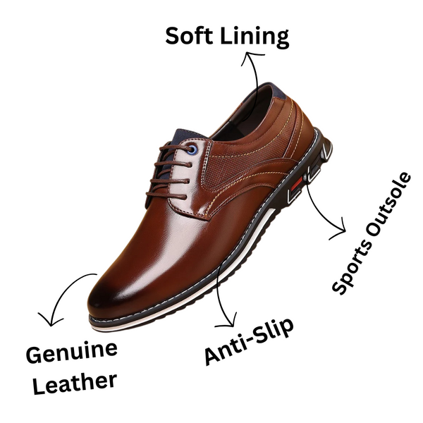 Men Orthopedic Leather Dress Shoes - Stay Comfortable in every occasion Work, Office or at Party