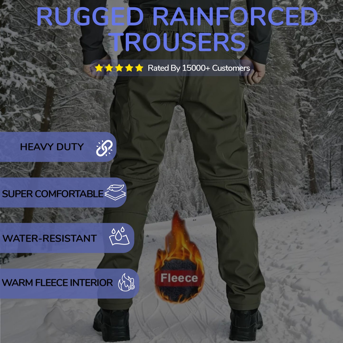 Waterproof Tactical Fleeced Lined Trousers - Buy One Get One Free