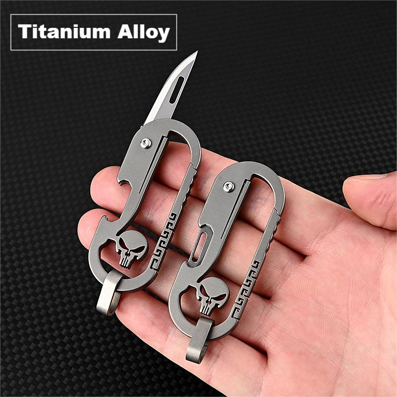 Multi-function keychain waist hanging portable folding knife