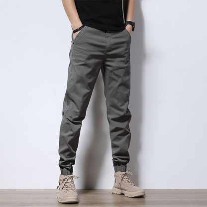 Trendy Cotton skinny pants for men with multiple pockets