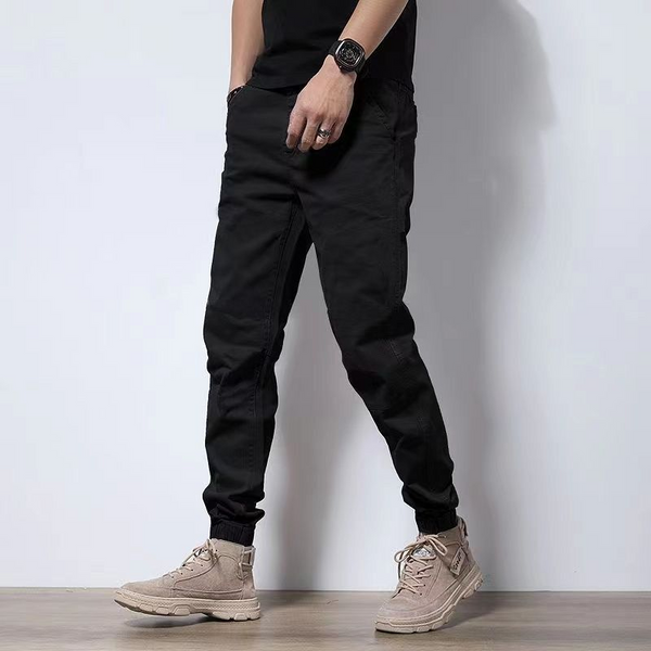 Trendy Cotton skinny pants for men with multiple pockets
