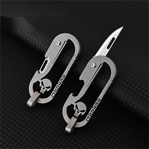 Multi-function keychain waist hanging portable folding knife