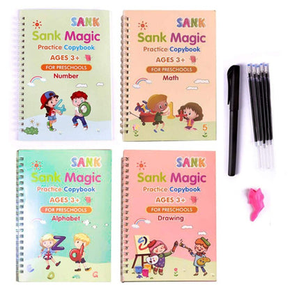 Kids Practice Magic Groove Writing Notebook Auto-Disappears in 10 Minutes