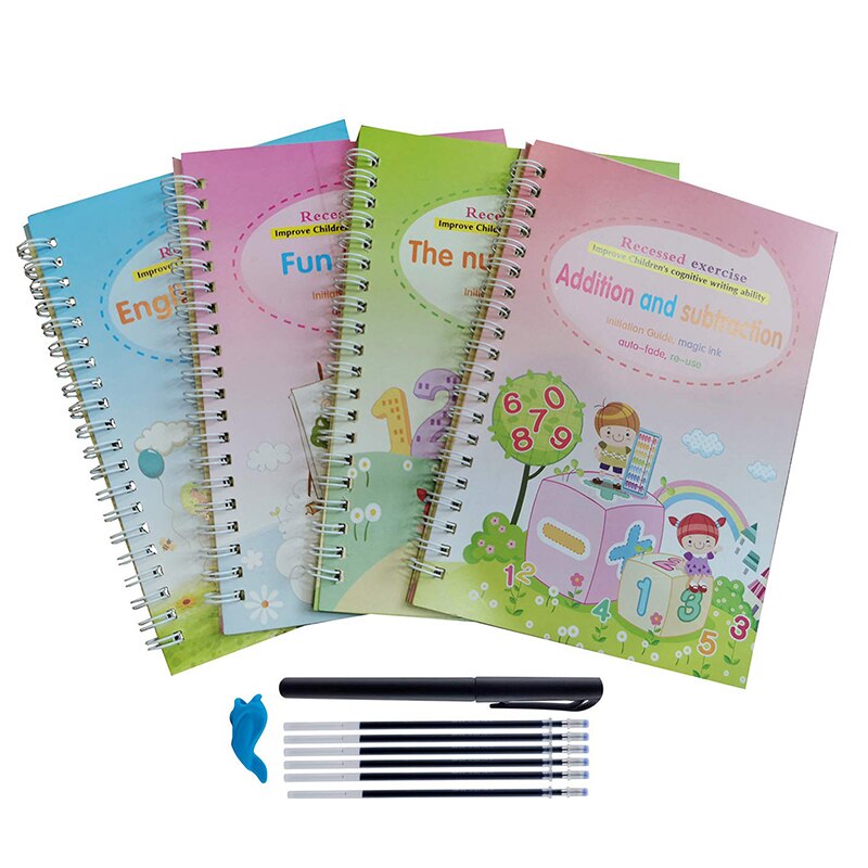 Kids Practice Magic Groove Writing Notebook Auto-Disappears in 10