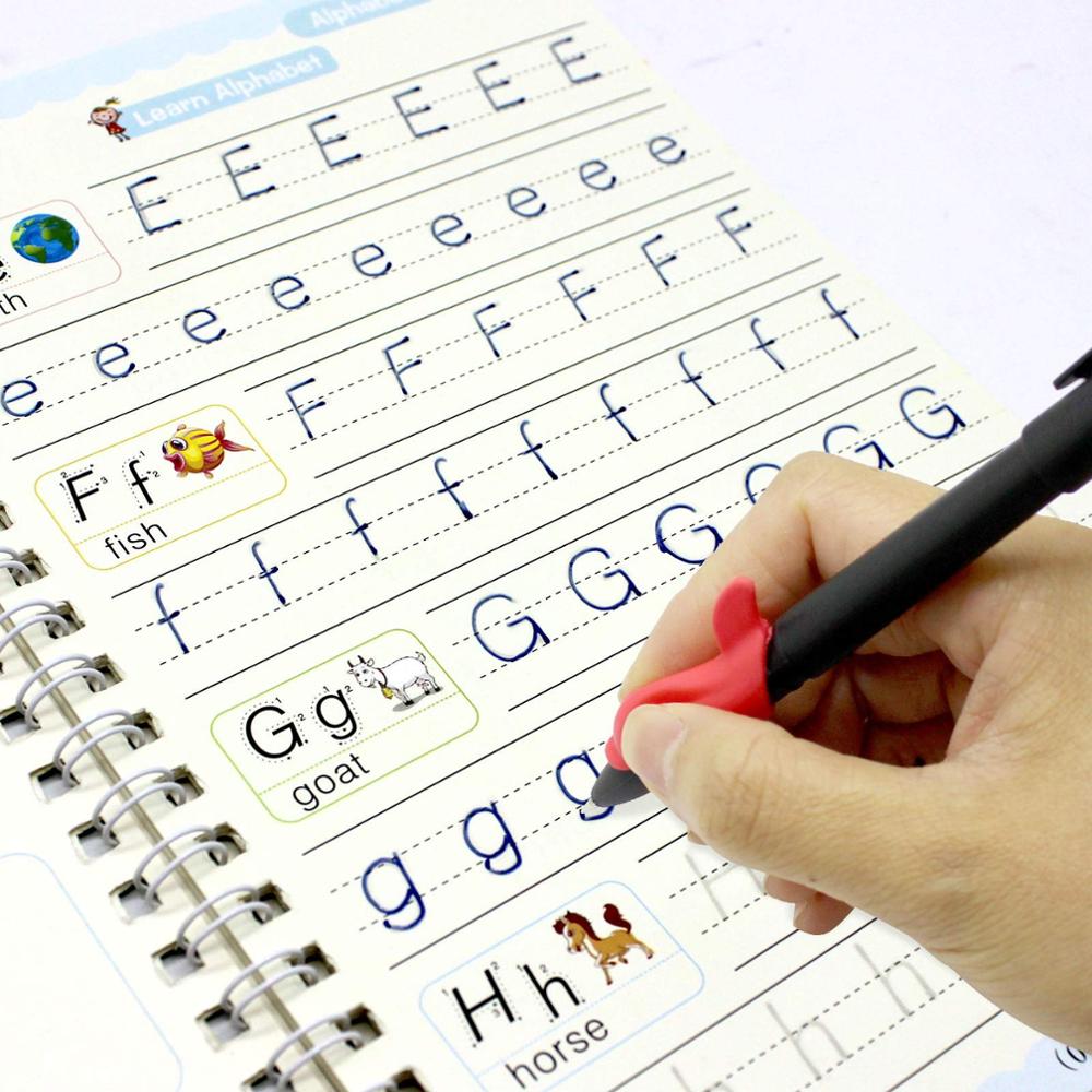 Kids Practice Magic Groove Writing Notebook Auto-Disappears in 10 Minutes